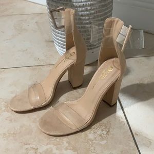 Nude and clear Heels